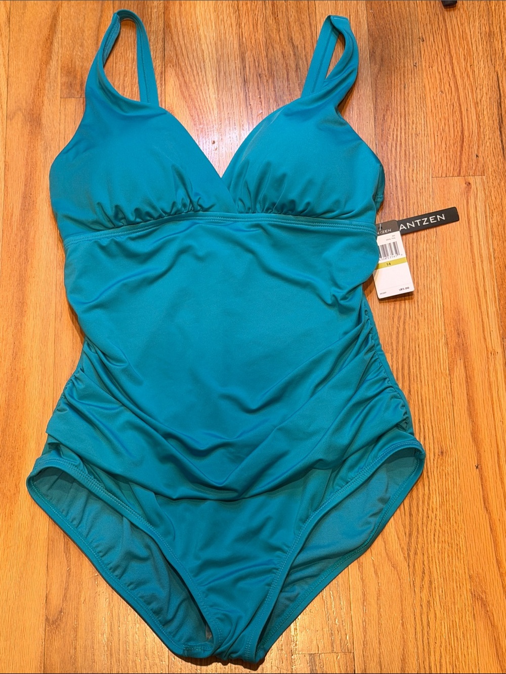 JANTZEN Teal One-Piece Swimsuit Bathing Suit Womens 14